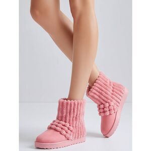 ☔️🩵NIB Pink Maggie Faux Suede Plush Waterproof Boots Size 8